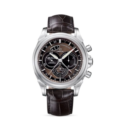 Omega De Ville Co-Axial 44 Chronoscope GMT Stainless Steel / Brown